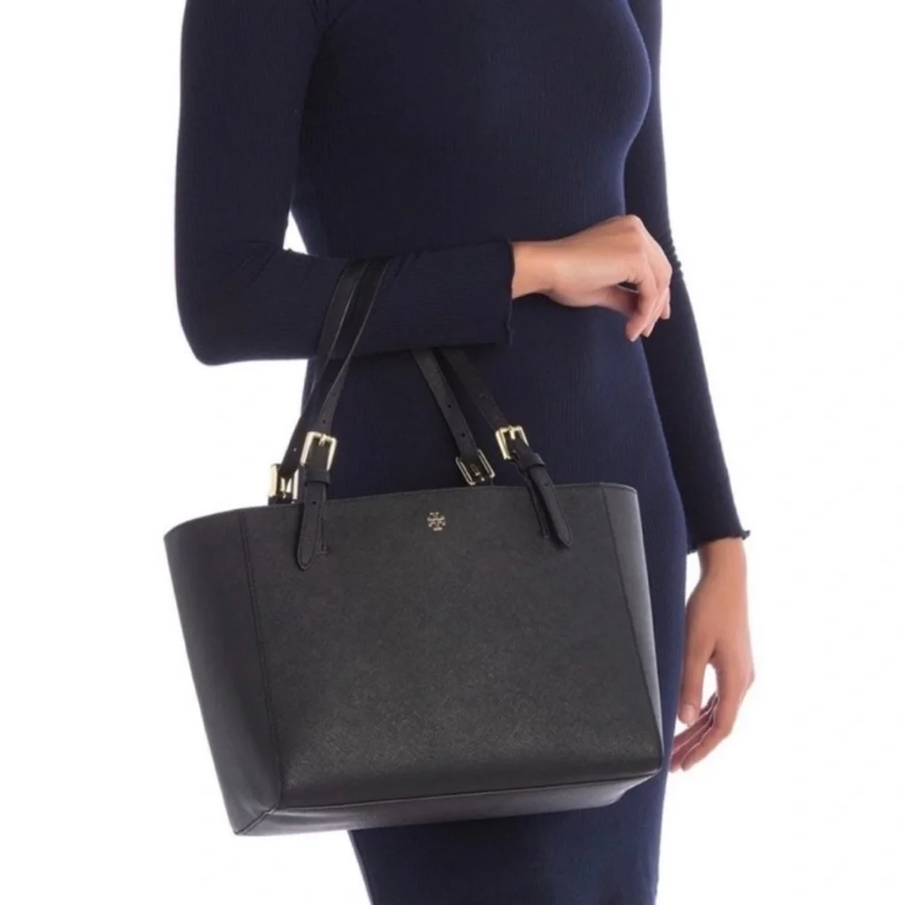 TORY BURCH York Leather Buckle Tote *black* - Picture 1 of 17